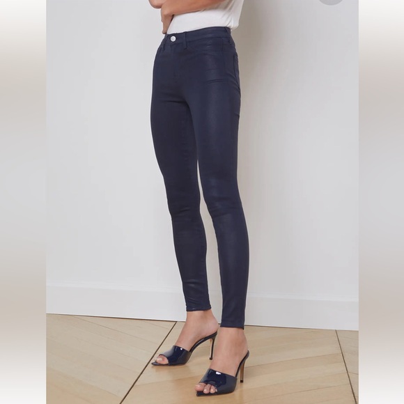 L’Agence Marguerite Navy Coated Skinny Jean Size 27 - Picture 2 of 6